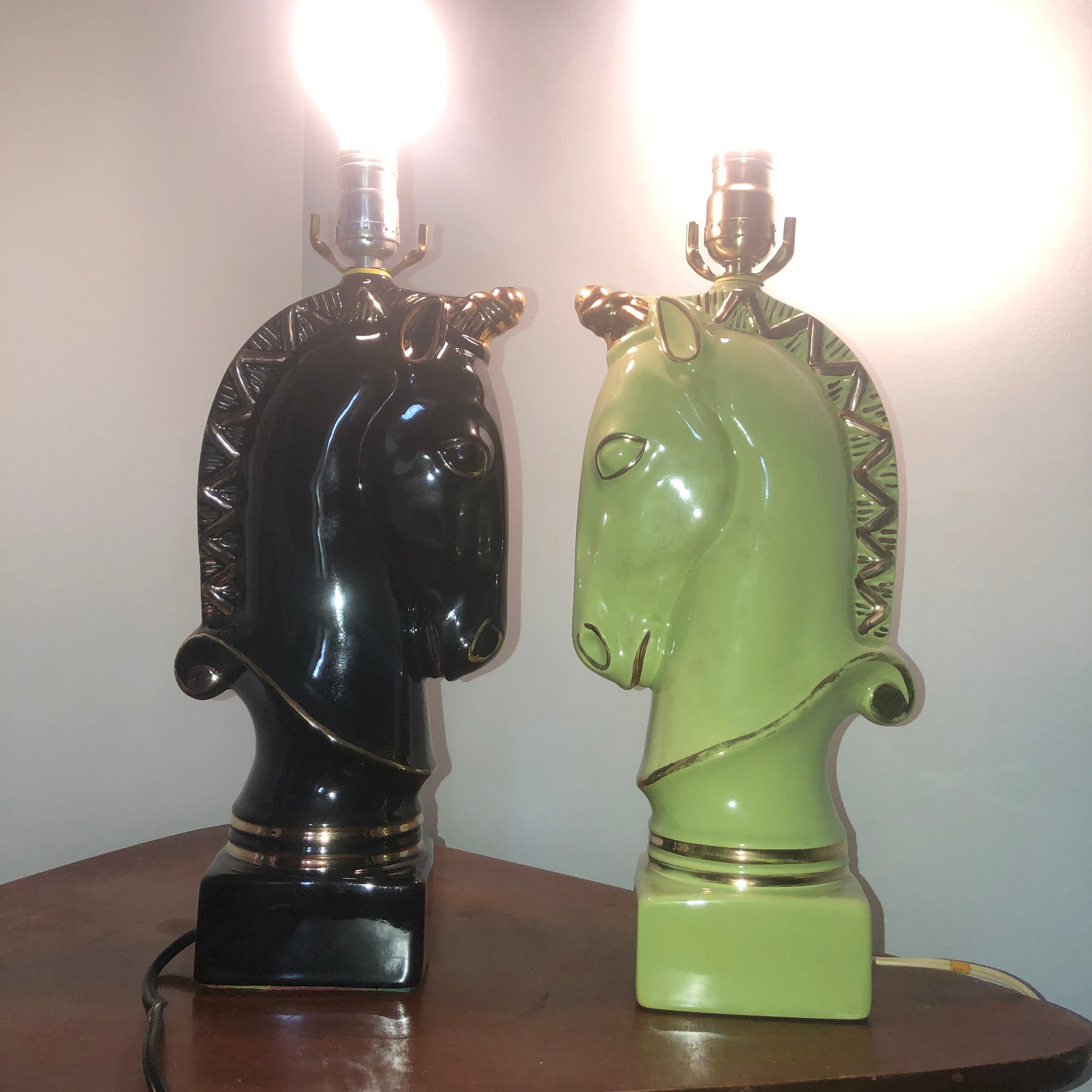 Horse head lamps vintage deals