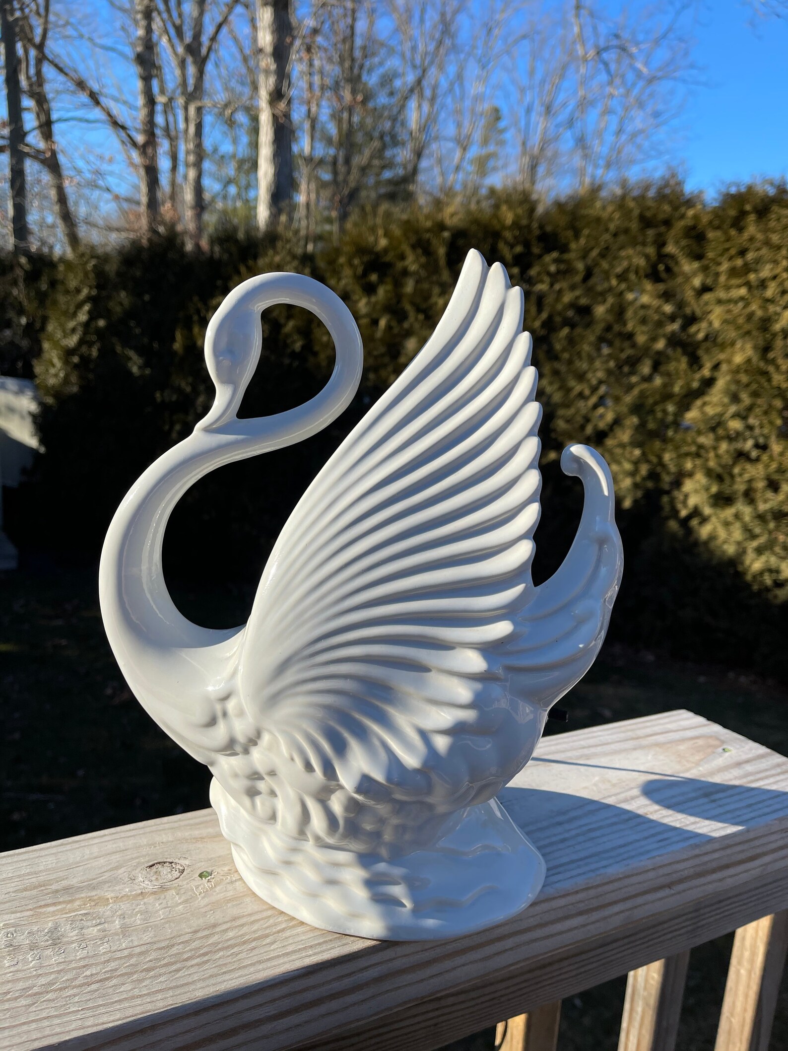 Vintage Swan Planter MCM Television Lamp Maddux of | Etsy