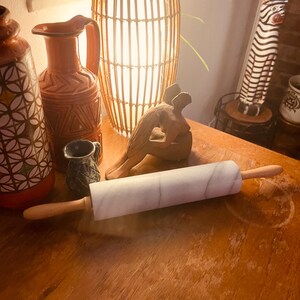 Vintage Large Marble/Wood Rolling Pin, vintage kitchenware, home decor, retro kitchen decor