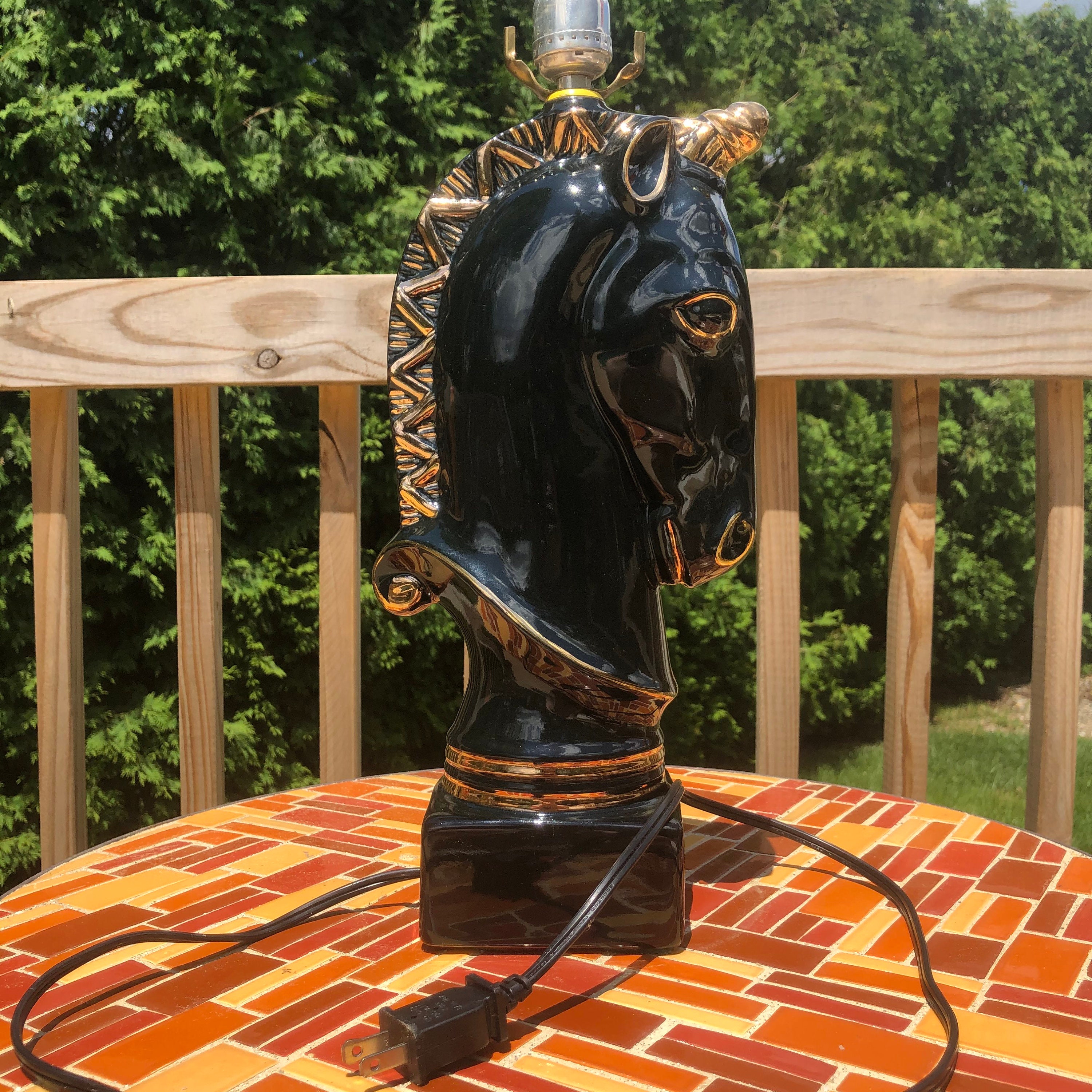 Pair of Vintage Mid Century Horse Head Lamps Excellent Condition