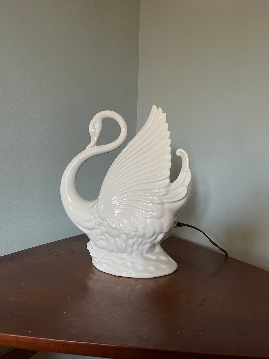 Vintage Swan Planter MCM Television Lamp Maddux of | Etsy