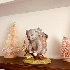 Fun 80s Lefton Koala Bear & Baby Figurine, vintage figurines