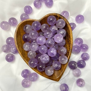 set of 5 mini amethyst spheres / amethyst / amethyst sphere / mini spheres / amethyst marbles / amethyst orb