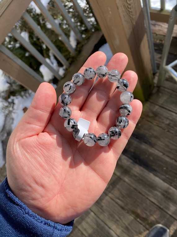 Stunning Quartz With Tourmaline Bracelet