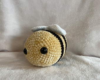 Yellow Bee Plushie - Large Crochet Bee - Amigurumi