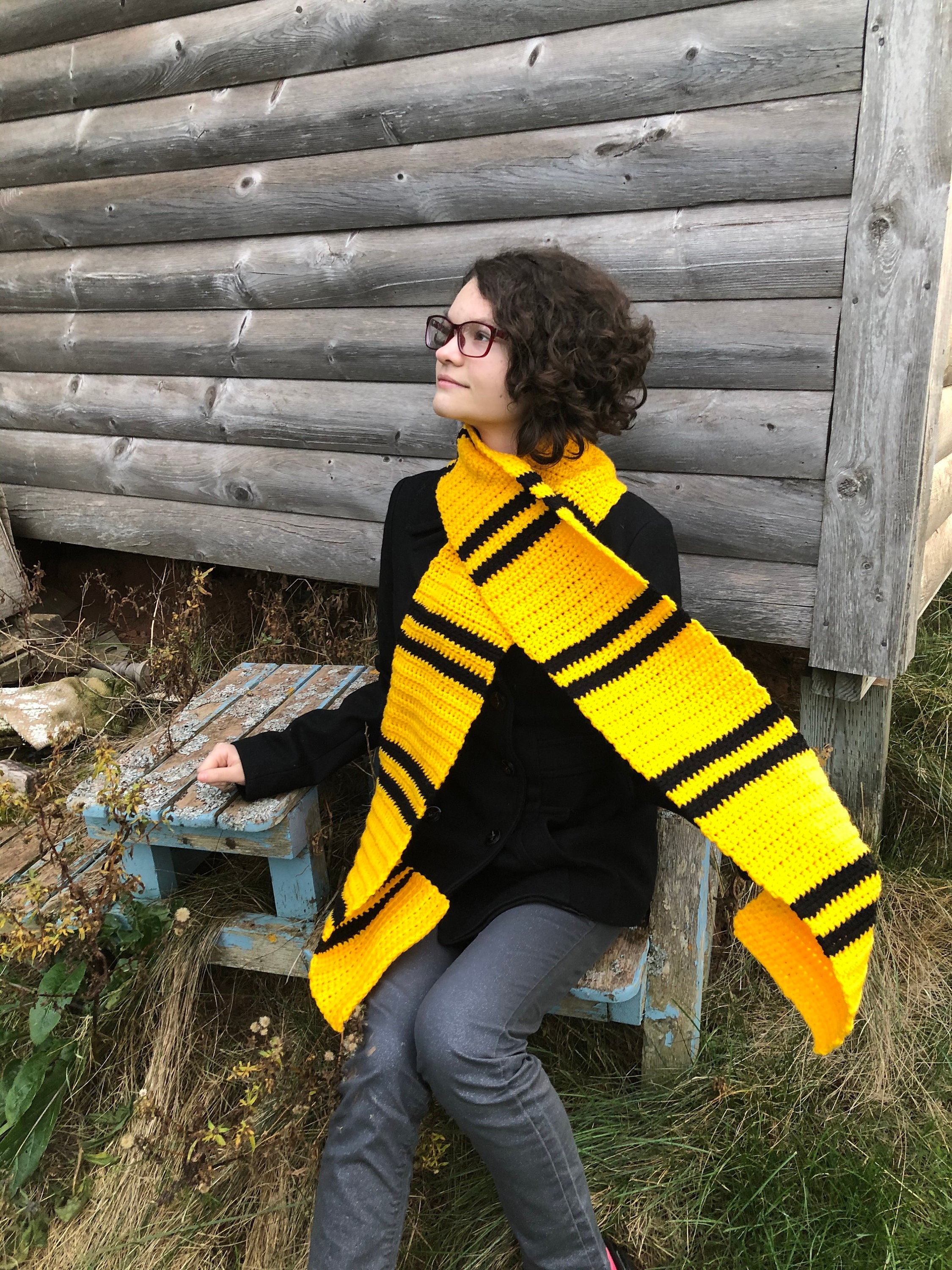 Crochet Hufflepuff Scarf Harry Potter Cosplay Adult Size - Etsy Finland