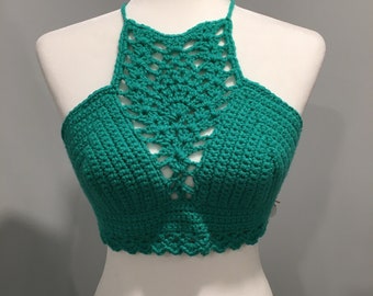 Crochet Pineapple Top - Crop Top - Halter Top