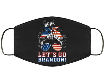 Let&#39;s Go Brandon Face Mask  / Messy Bun / Lets Go Brandon Mask