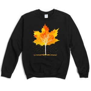 Maple Leaf Sweatshirt | Autumn Fall Crewneck | Thanksgiving Sweater | Christmas Pullover | Cozy Long Sleeve Unisex S-5XL