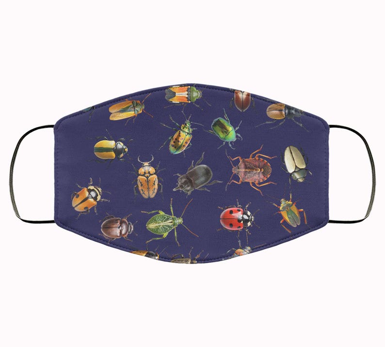 Insect Mask Face Bugs Design Face Mask / Insect Print Travel Mask / Fun Vacation ...