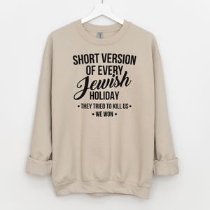 Funny Jewish Sweatshirt, Passover Holiday Generalization Christmas Sweater Hanukkah Gifts Holiday Sweatshirts Pullover Long Sleeve Unisex Sand