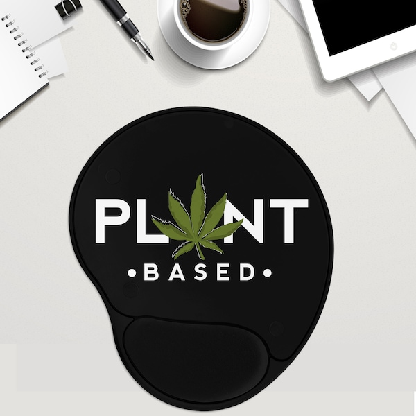 Marijuana Leaf Mousepad / Plant Based Desk Mat / 420 Gift / Mouse Pad with Wrist Rest  / Mousepad Gel