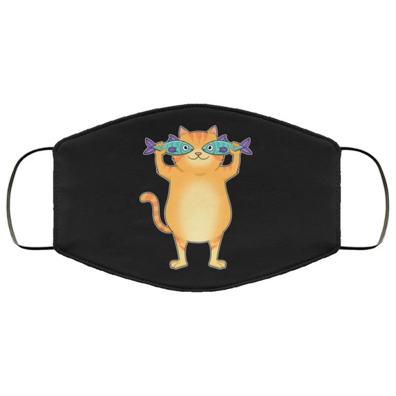 Funny Catfish Cat Face Mask Adult & Kids Mask Animal Print Etsy