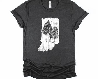 Vintage Morel Mushroom Hunting Tshirt, Morchella Picking Mushrooms Unisex T-Shirt XS-4X