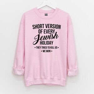Funny Jewish Sweatshirt, Passover Holiday Generalization Christmas Sweater Hanukkah Gifts Holiday Sweatshirts Pullover Long Sleeve Unisex Pink