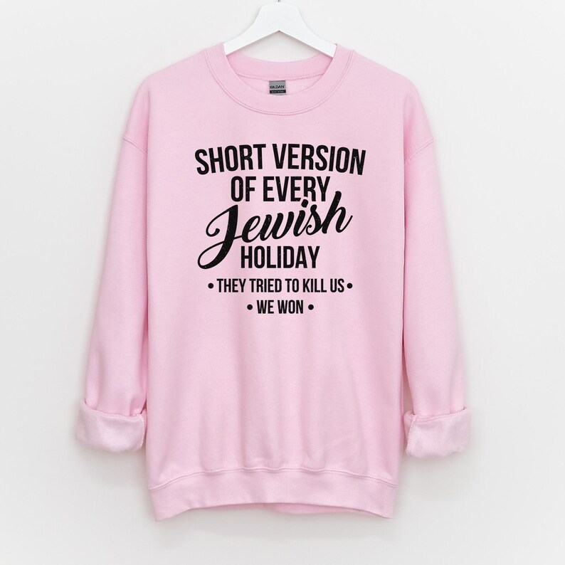 Funny Jewish Sweatshirt, Passover Holiday Generalization Christmas Sweater Hanukkah Gifts Holiday Sweatshirts Pullover Long Sleeve Unisex Pink