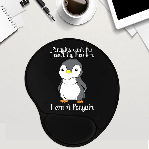 Penguin Mousepad, Penguins Mouse pad, Penguin Gift, Funny Custom Mouse Pad With Wrist Rest , Mousepad Gel, Personalized Mouse Pad