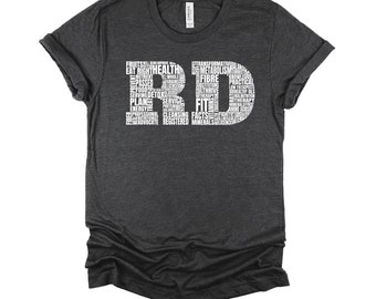 Registered Dietitian Shirt, RD Tshirt, Dietitian Shirt - Nutritionist Short-Sleeve Unisex T-Shirt XS-4X