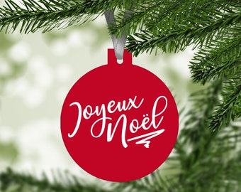 Joyeux Noel Ornament Aluminum French Christmas Decor Personalized Xmas Ornaments Decorations Paris France Christmas Tree Decor
