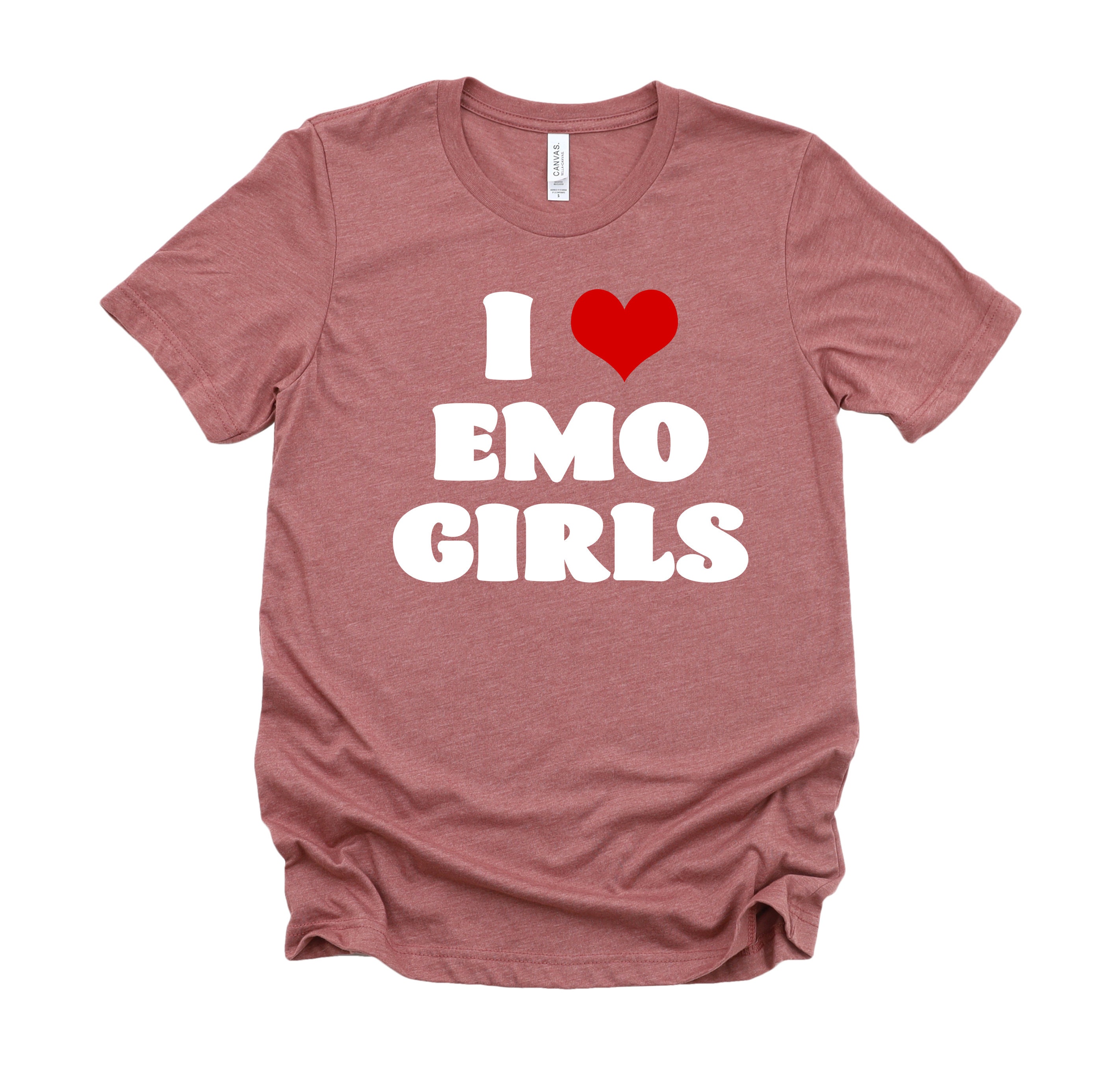 i Love Emo Girls Camiseta Feminina De Rua Tee y2k Roupa De Quadrinhos