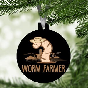 Worm Farmer Ornament / Christmas Decor / Christmas Gift / Christmas Ornament / Xmas Tree Decor / Holiday Decor / Tree Ornament