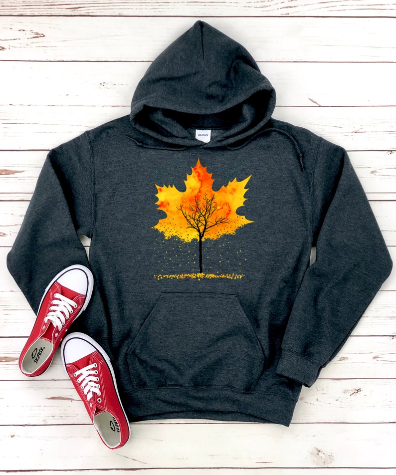 Maple Leaf Hoodie or Sweatshirt Falling Leaves Hooded Etsy