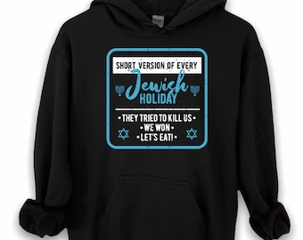 Jewish Holidays Hoodie | Happy Hanukkah Hooded Sweatshirt | Passover Gift Pullover | Chanukah Celebration Unisex Hoodie S-5X