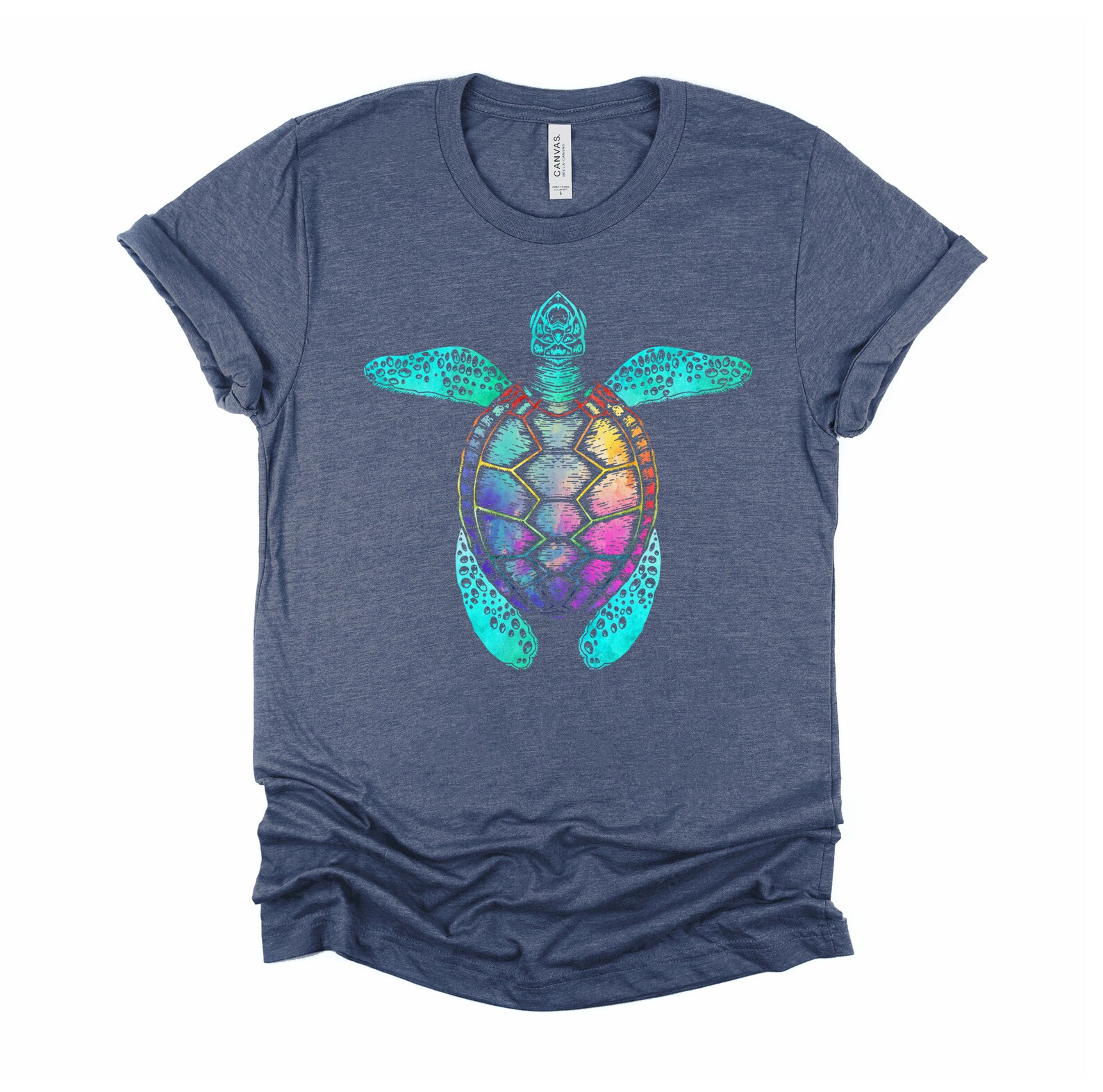 Cute Colorful Sea Turtle Shirt Rainbow Shell Tshirt Animal - Etsy