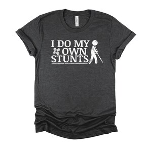 Broken Leg Cast Crutch T-Shirt - Funny Stunts Recovery Short-Sleeve Unisex T-Shirt XS-4XL