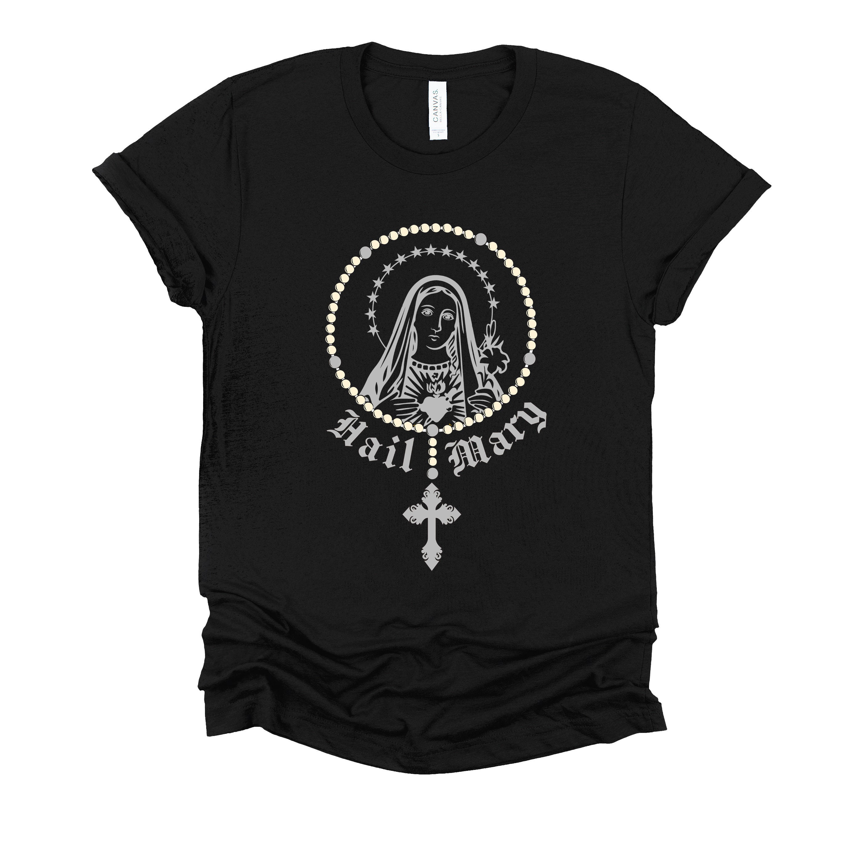 Hail Mary Prayer Tshirt, Virgin Mary Design, Spiritual Gifts