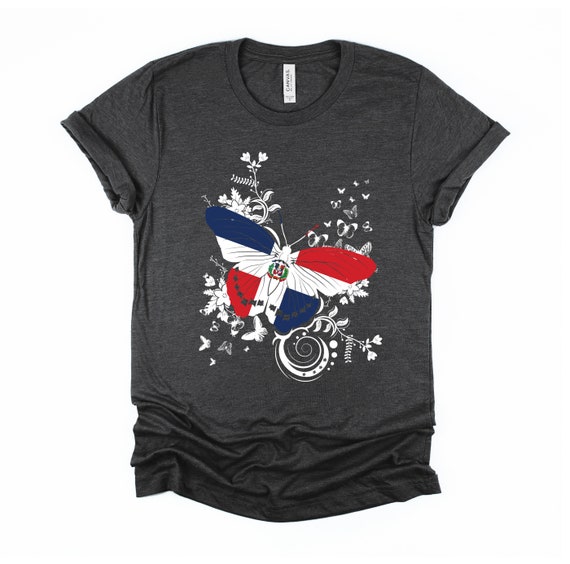 Dominican Republic Flag Shirt Butterfly Graphic T Shirt Dominican Republic Flag Shirt Butterfly Graphic T Shirt