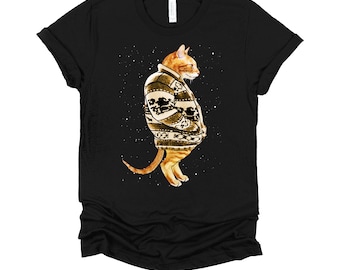 Cat in a Sweater Shirt | Winter Cat T-Shirt | Cute Kitty Tee | Cat Lover Gift | Feline Shirt Unisex XS-4X