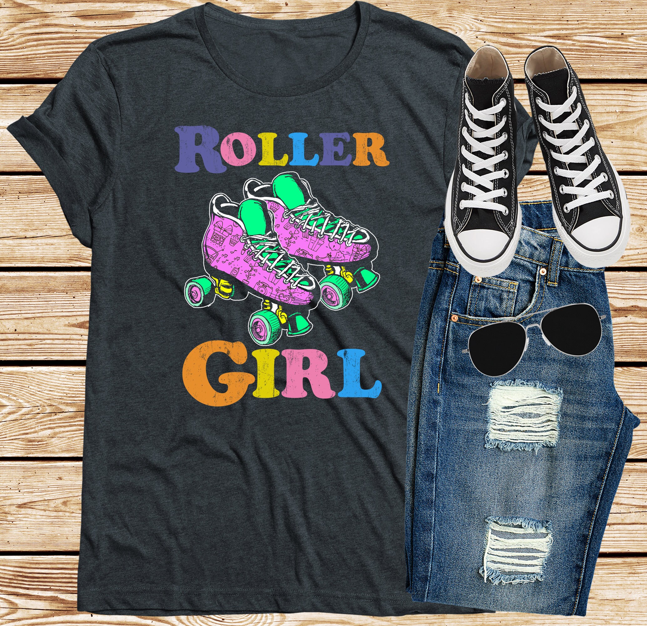 Roller Girl Tshirt Skating Shirt Skater Girls T Shirt Etsy