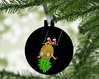 Pineapple Ornament / Upsidedown Pineapple / Christmas Decor / Christmas Gift / Christmas Ornament / Xmas Tree Decor / Holiday Decor