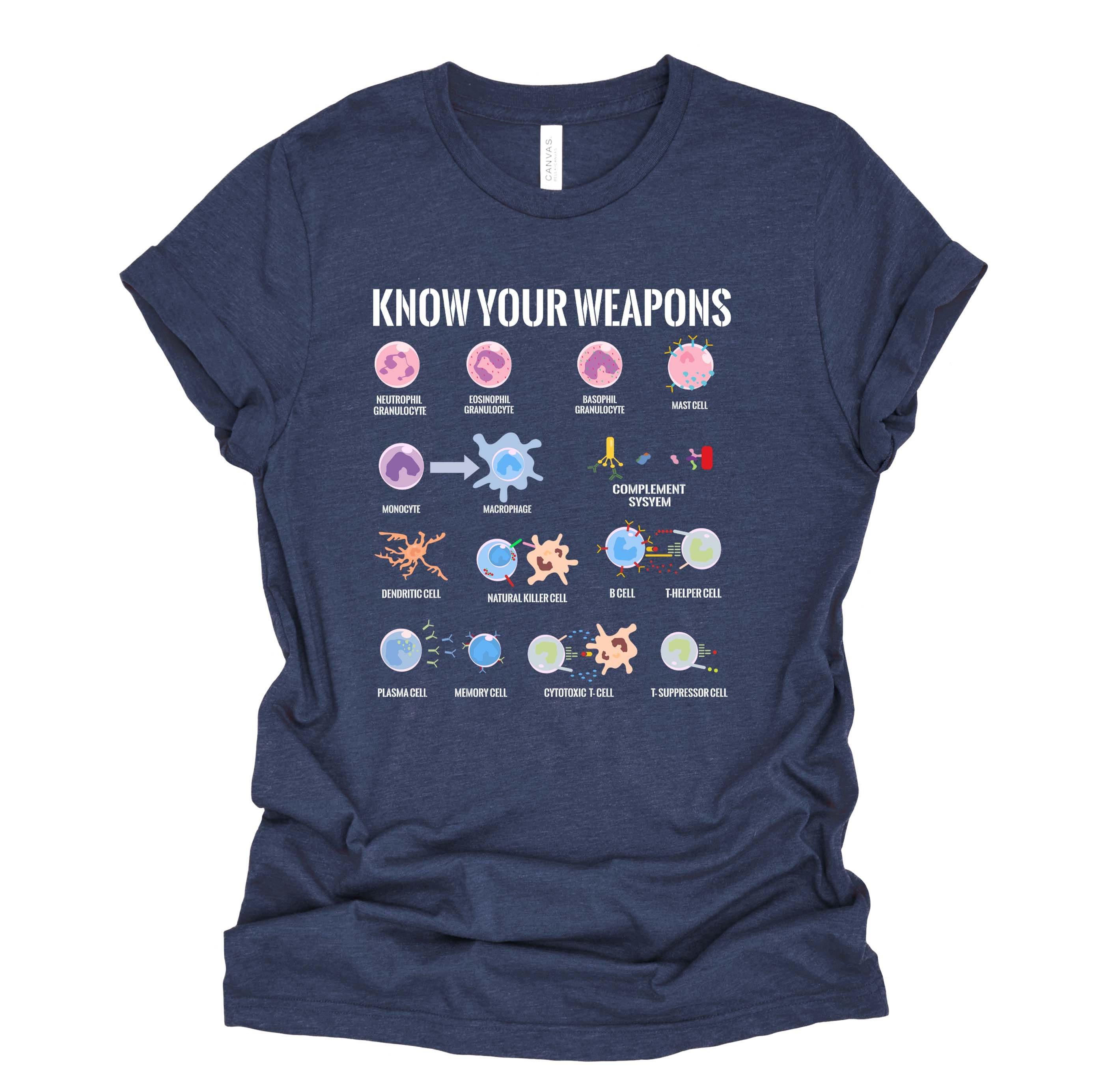 Immune System Cells Tshirt, Microbiology Shirt, Know Your Weapon T