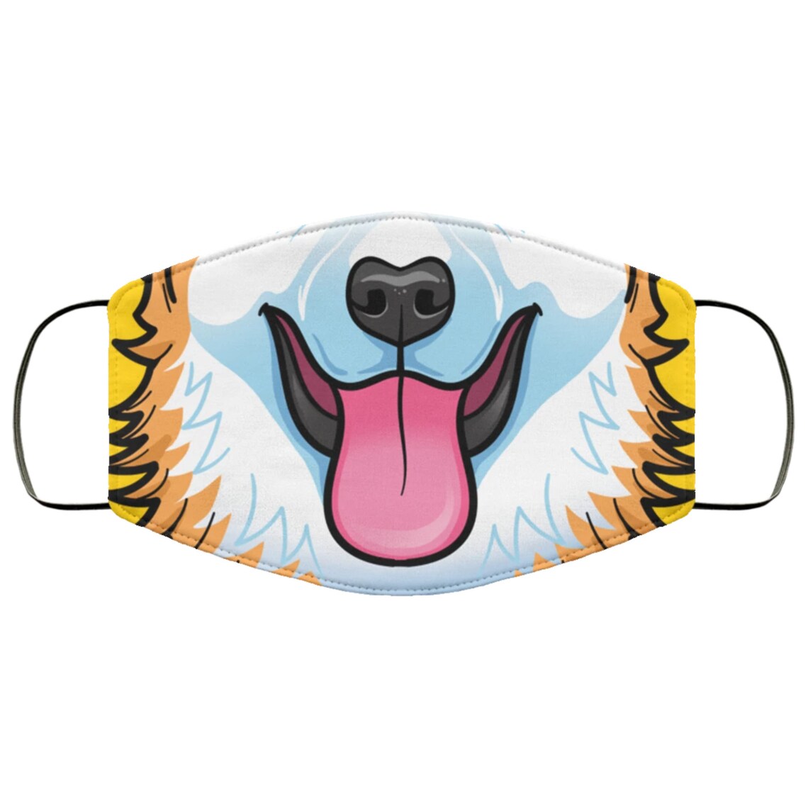 Cute Dog Face Mask Adult & Kids 3 Layer Mask Doggie Animal Etsy