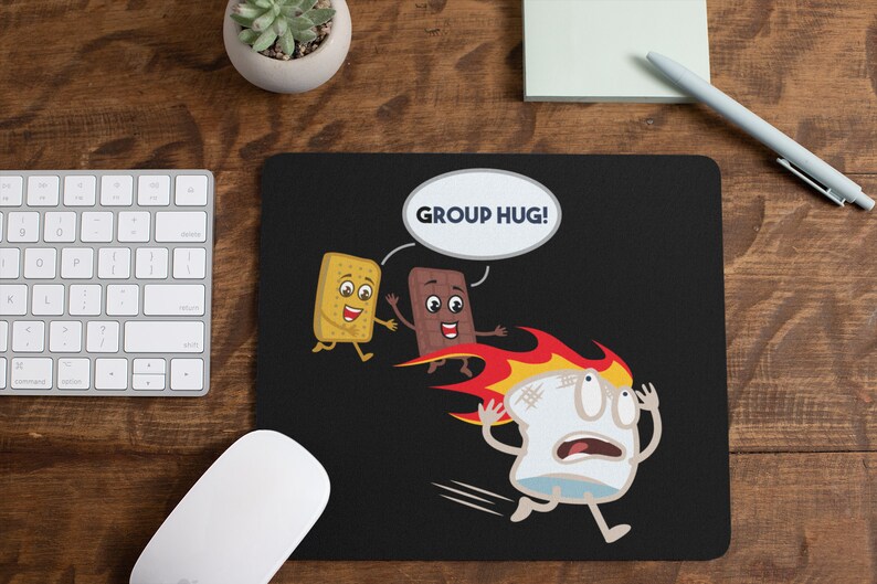 Group Hug Smores Mouse Pad Marshmallow Smore/'s Funny Camping Gifts with Wrist Rest Support Mousepad Gel