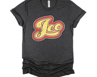 Retro Leo Zodiac Tshirt, Leo Lion Shirt, July August Birthday Sign T Shirt, Horoscope Unisex T-Shirt XS-4XL