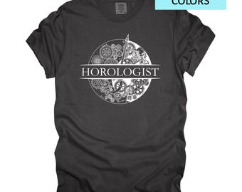 Horologist Tshirt, Watchmaker Gift Shirt, Horology Tee, Watch Movement Mechanism Design Unisex Comfort Colors T-Shirt S-4XL