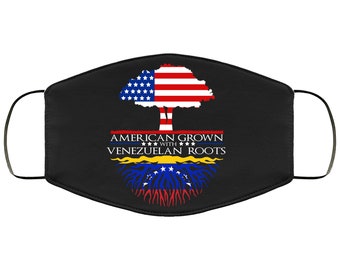 American Grown Venezuelan Roots Face Mask Adult & Kids Mask Venezuela Flag  Face Masks Anti Microbial Ultra Breathable