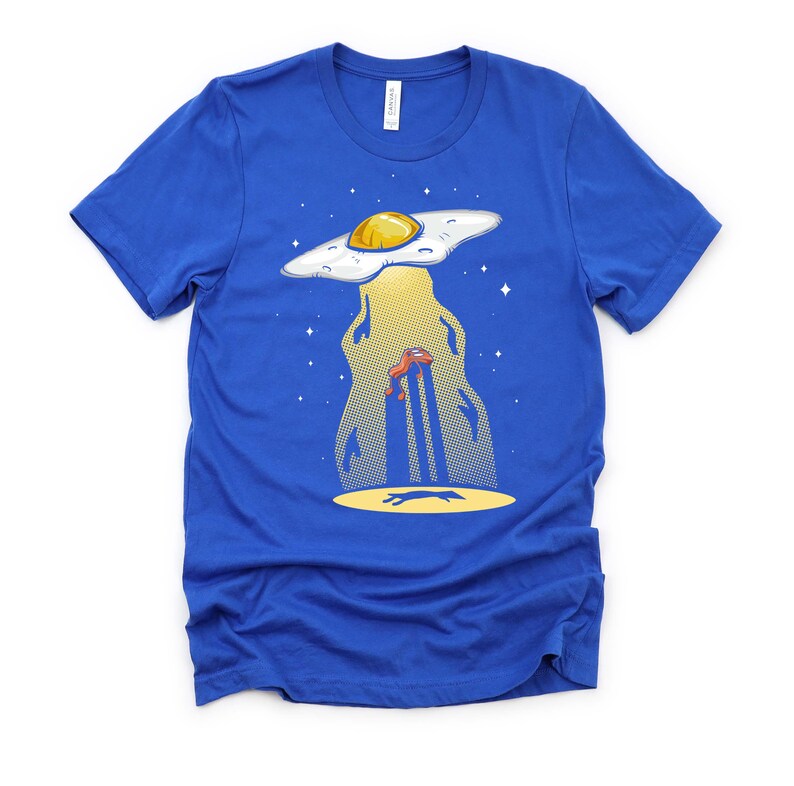 Funny Breakfast Shirt / Food Pun Shirts / UFO Abduction T Shirt / Foodie Gifts Unisex T-Shirt S-4X True Royal