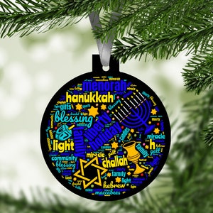 Happy Hanukkah Ornament / Jewish Ornament / Hanukkah Decor / Chanukah Gift / Hanging Decoration / Christmas Ornament