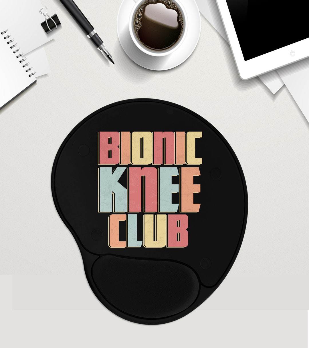 Bionic Knee Club Mousepad With Wrist / Accident Injury Desk Mat / Knee