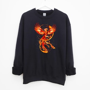 Phoenix Sweatshirt / Mythical Creature Sweater / Phoenix Mythology Pullover / Mythical Animal Long Sleeve / Phoenix Symbol / Bird Lover