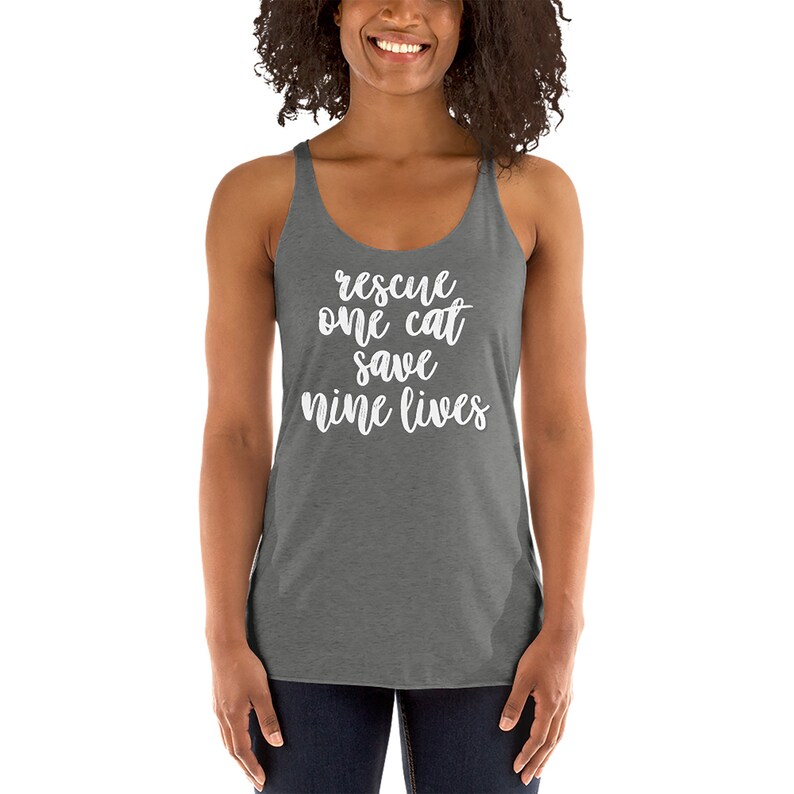Women/'s Cat Rescue Tank Top Save Pet Adoption Shirt Animal Adopt Cats Racerback Tank