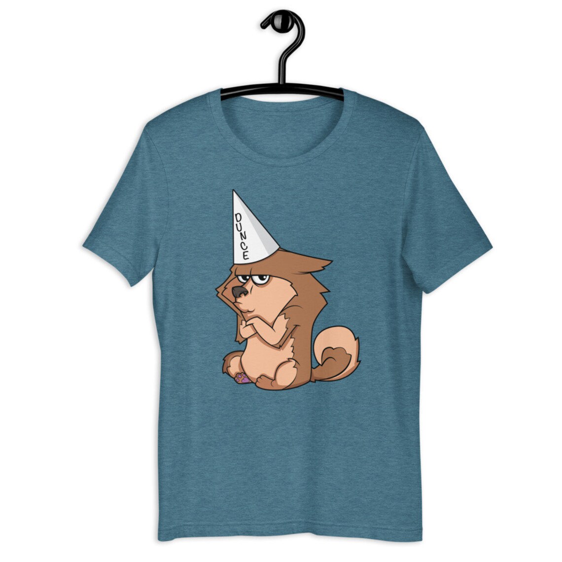 Dunce Dog Tshirt Duncing Hat Cap Dogs Shirt Funny Slow Etsy