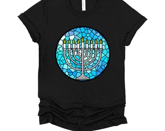 Happy Hanukkah Tshirt / Menorah Jewish T Shirt / Chanukah Gift Unisex T-Shirt XS-4XL