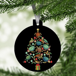 Turtles Christmas Ornament Aluminum Holiday Santa Xmas Sea Turtle Ornaments Decorations Christmas Tree Decor