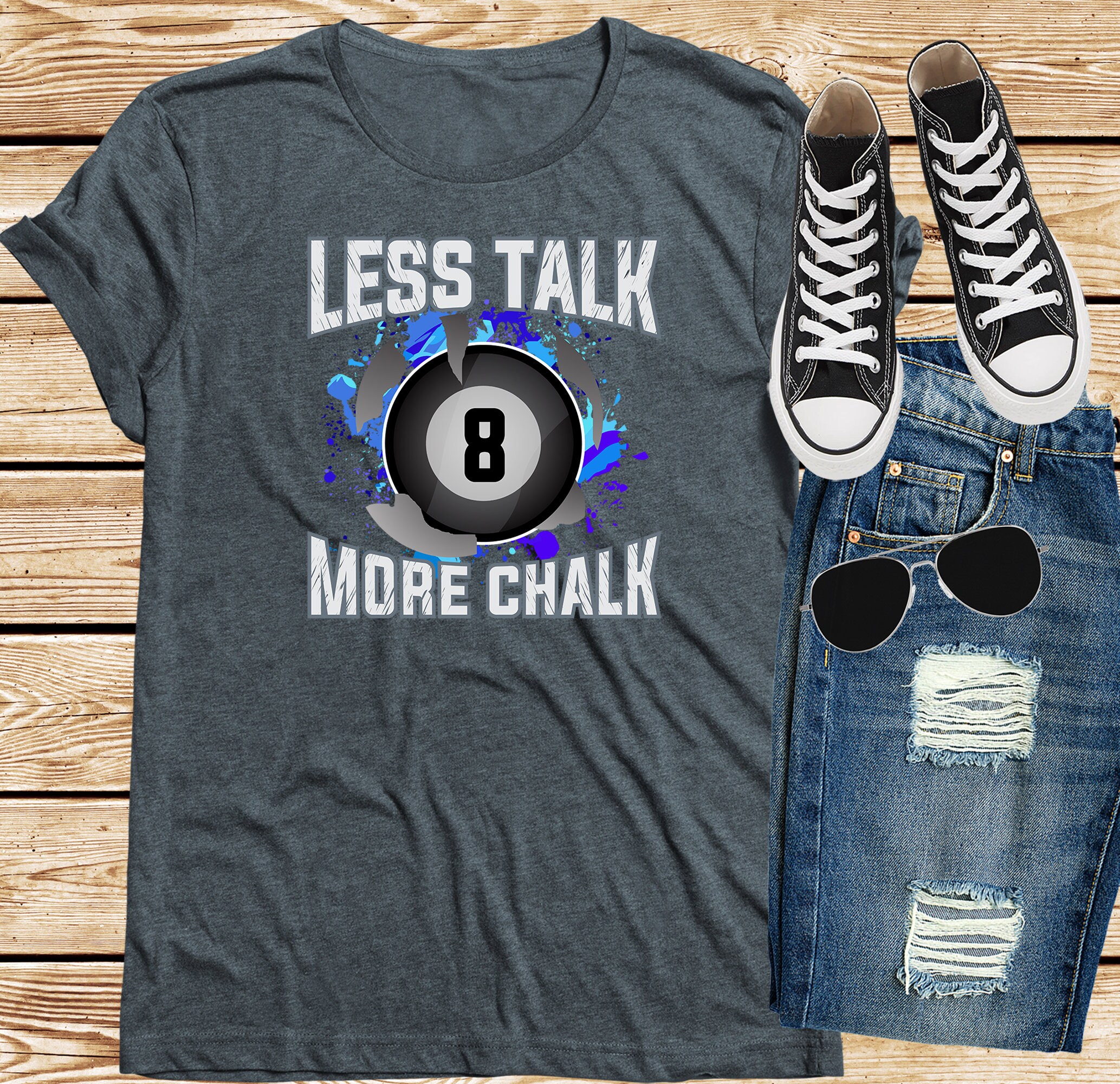 Less Talk More Chalk Shirt Pool Player Shirt Billiards Etsy