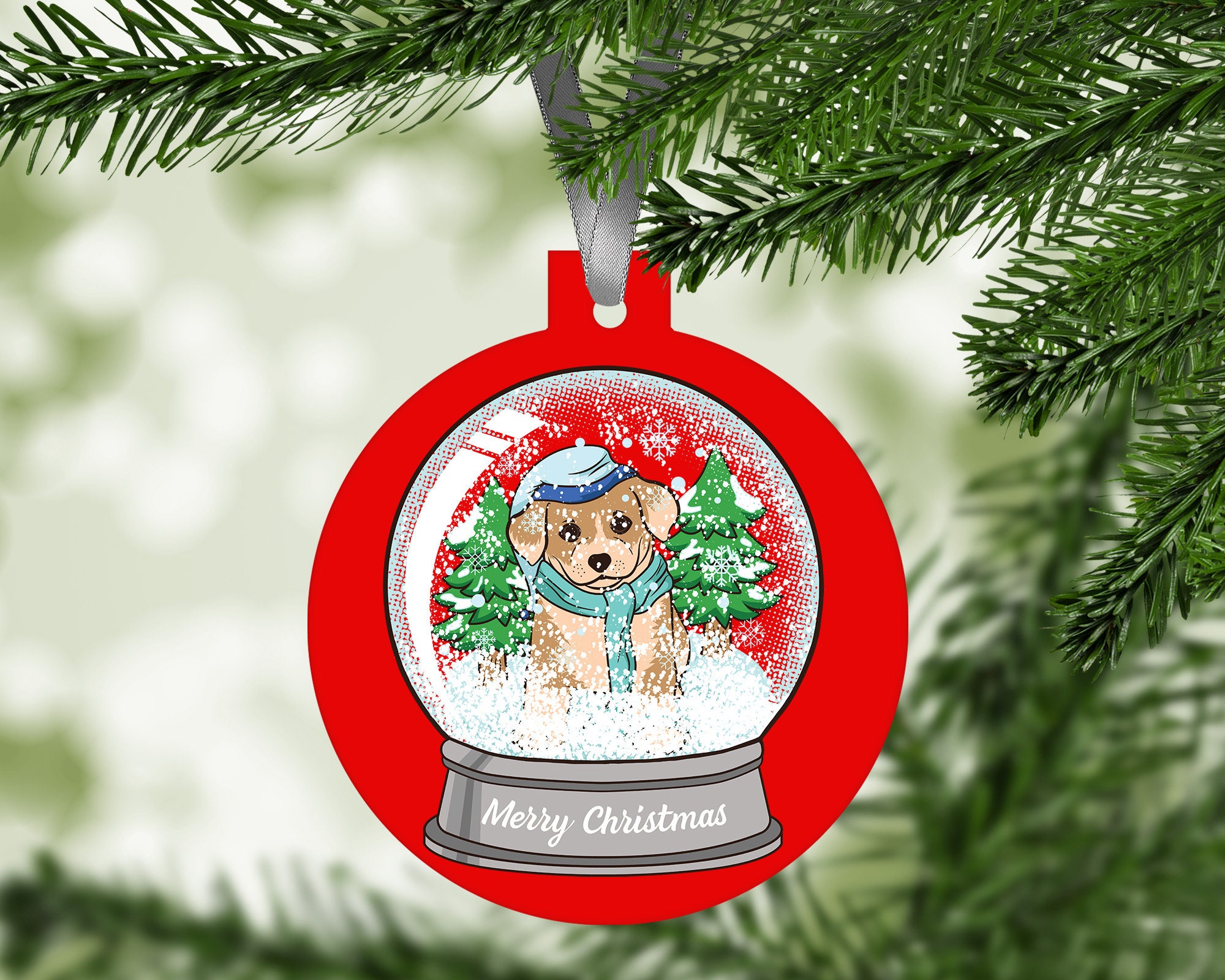 Custom Printed Aluminum Christmas Ornament with Personalization